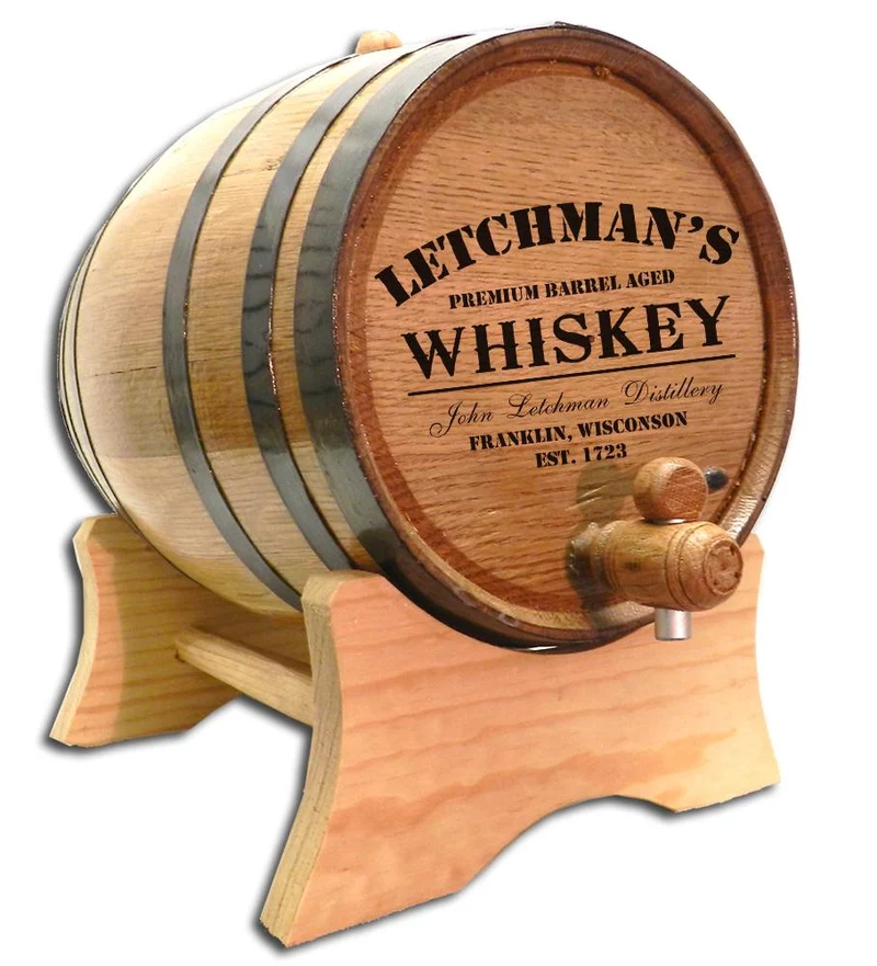 Distillery Oak Barrel With Stand- Personalized