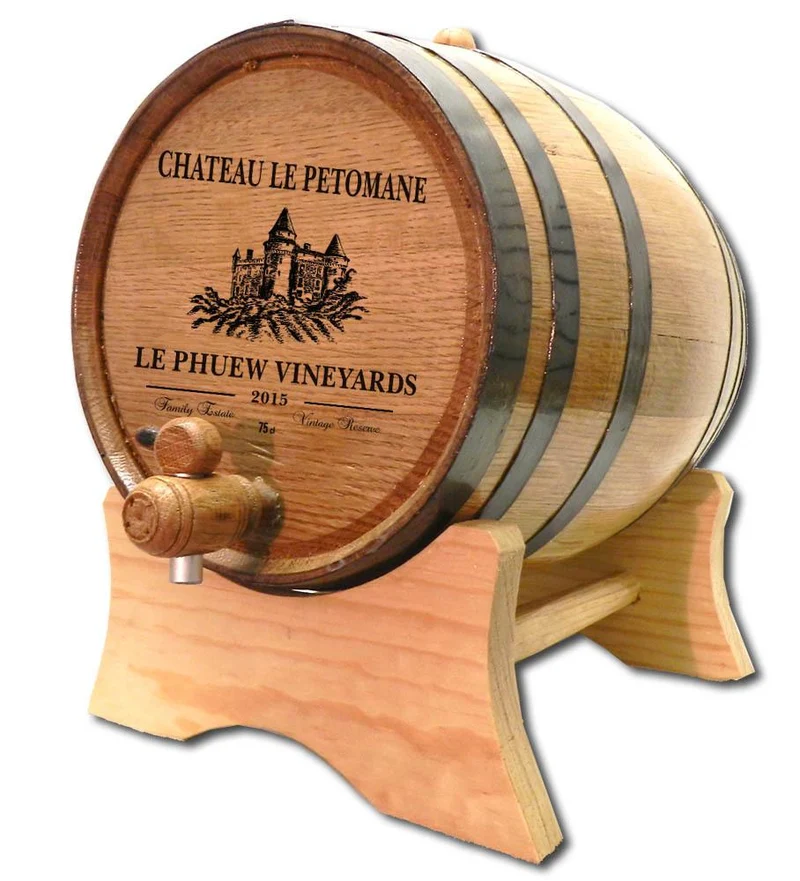 Castle Vineyard Oak Barrel With Stand- Personalized