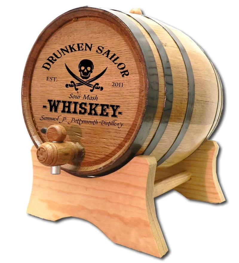 Drunkin Sailor Oak Barrel With Stand- Personalized
