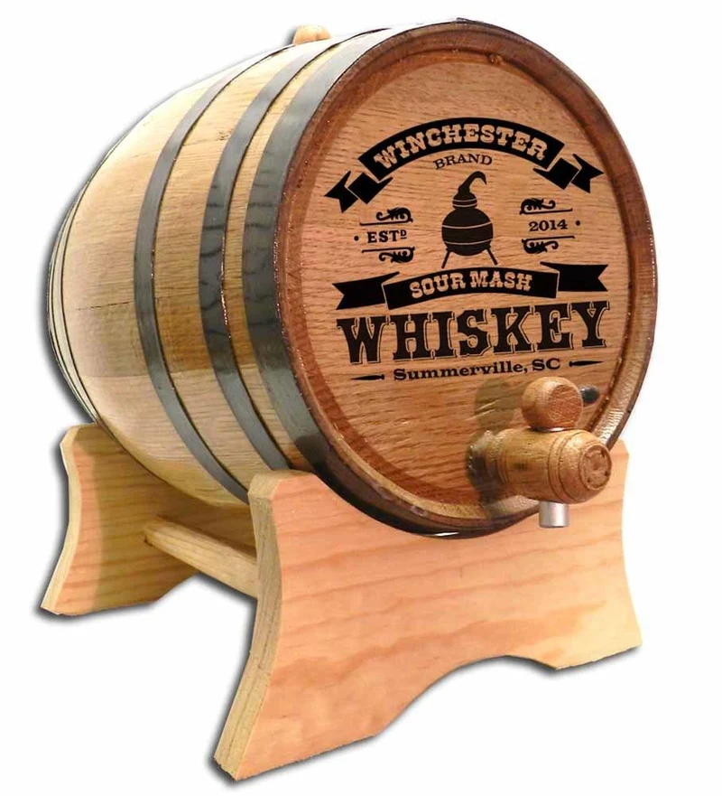 Copper Pot Whiskey Oak Barrel With Stand- Personalized