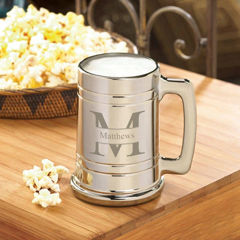 Stamped Monogrammed Metallic Mug