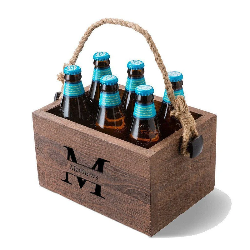 Stamped Monogram Beer Caddy