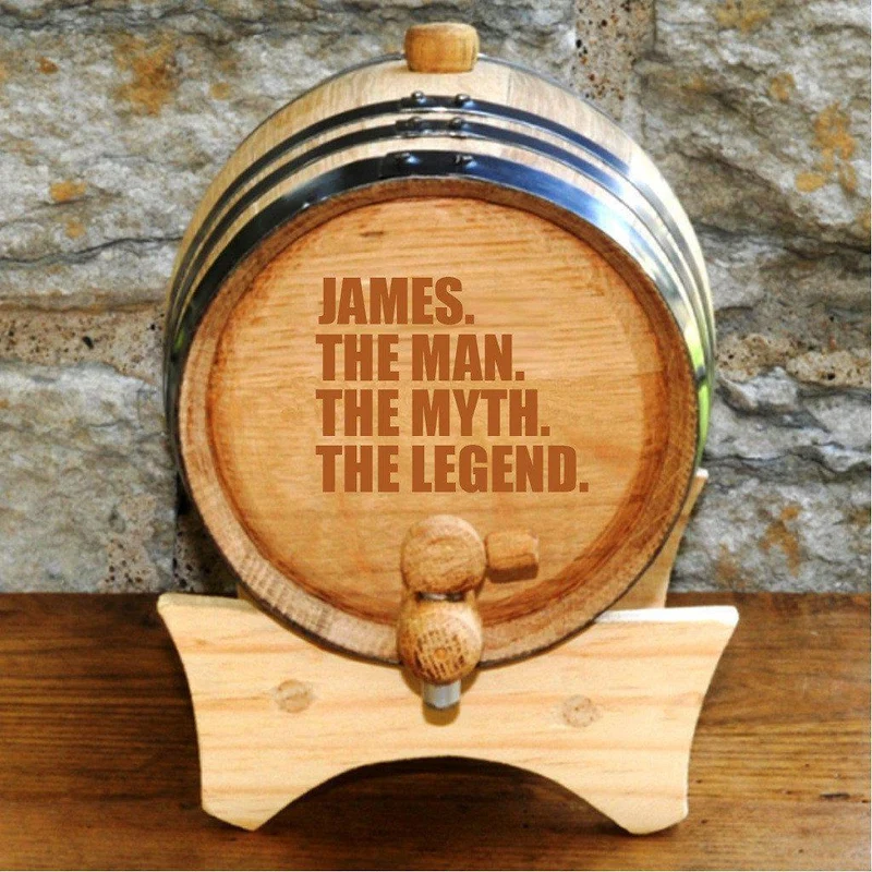 The Man. The Myth. The Legend. Personalized Whiskey Barrel