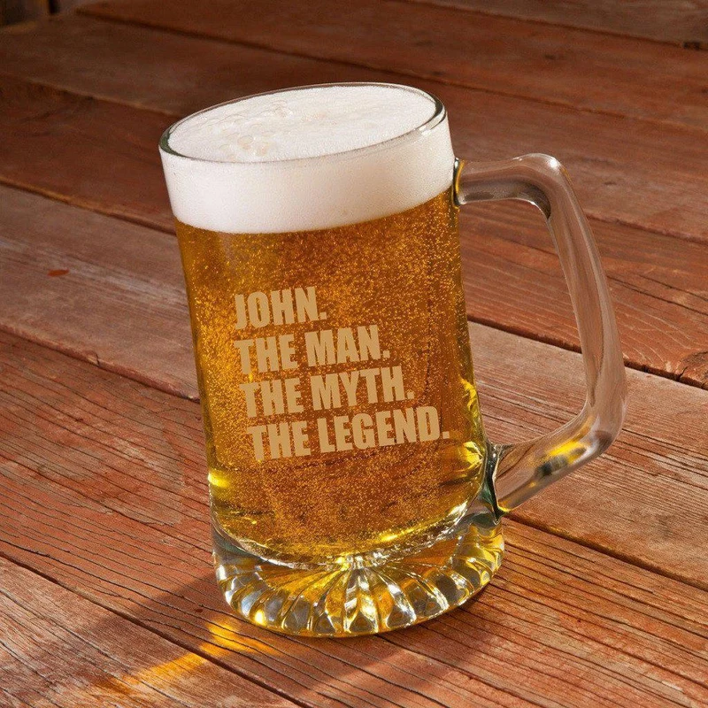 The Man. The Myth. The Legend. Personalized 25 oz. Beer Mug