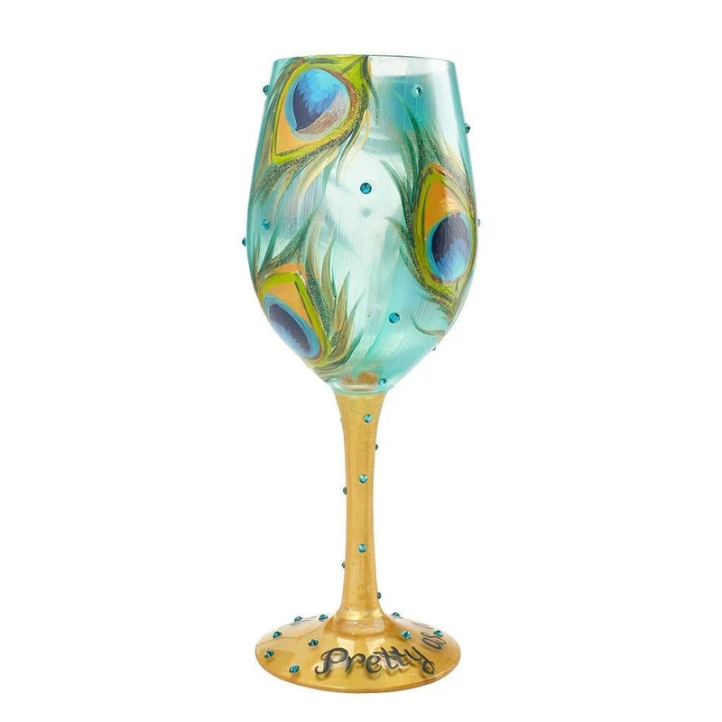 Pretty as a Peacock Wine Glass by Lolita®
