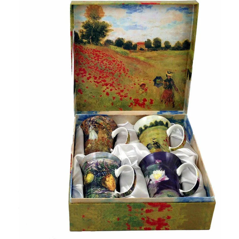 Monet Bone China Mugs - Set of 4