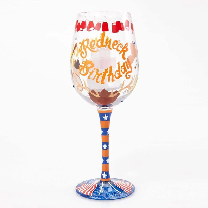 Redneck Birthday Wine Glass by Lolita®