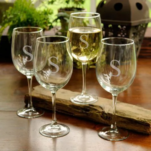 Personalized White Wine Glasses (Set of 4)