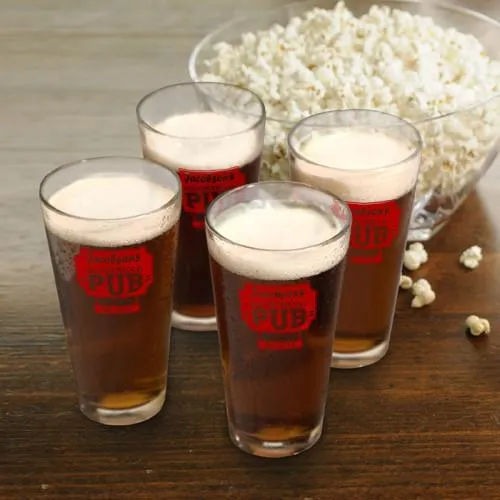 Neighborhood Pub Personalized Pub Glass Set