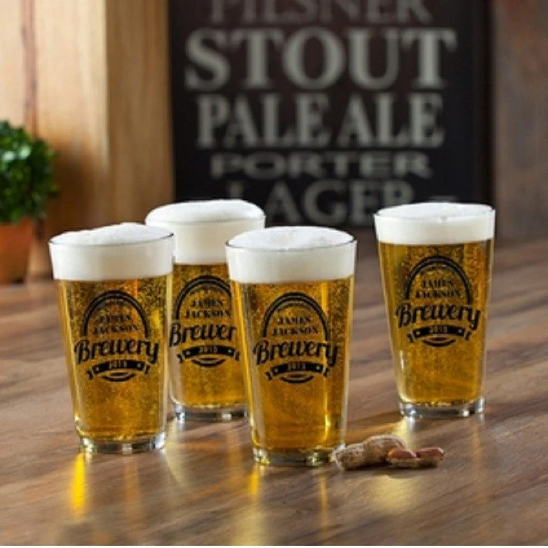 Brewery Personalized Pub Glass Set