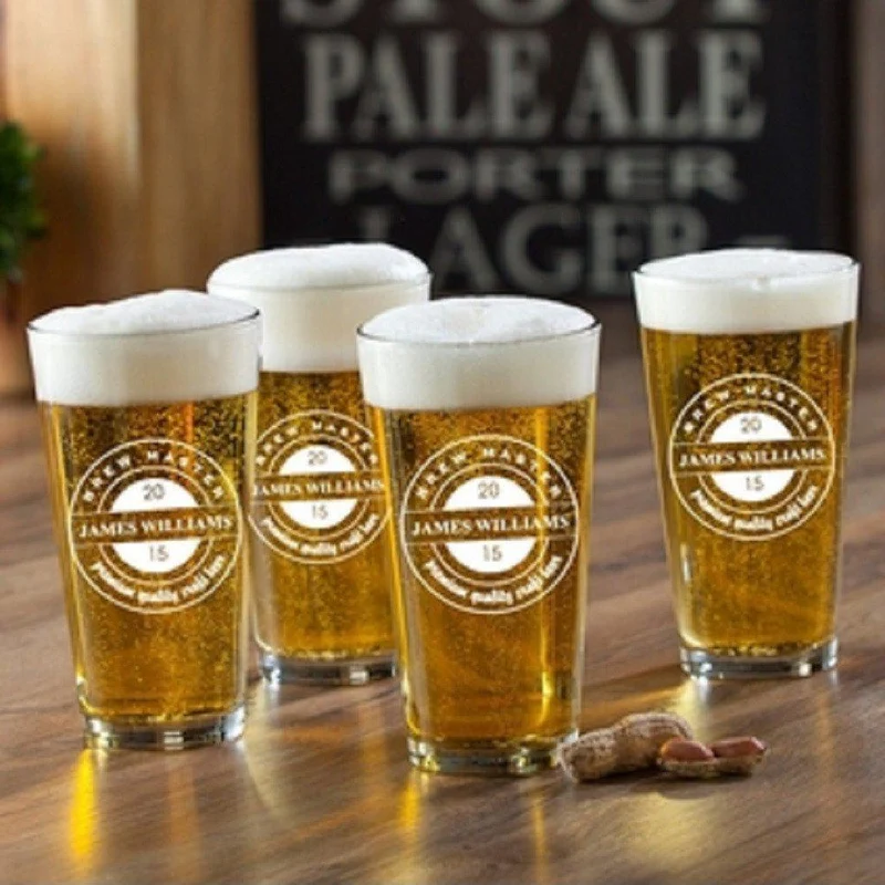 Brew Master Personalized Pub Glass Set