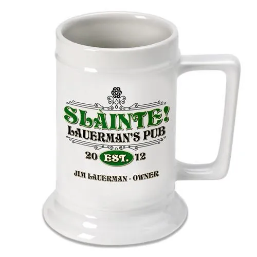 Slainte Classic Personalized Irish Stein