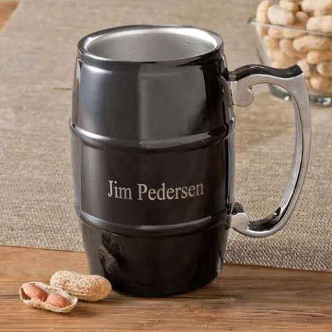 Black Enamel Personalized Tankard