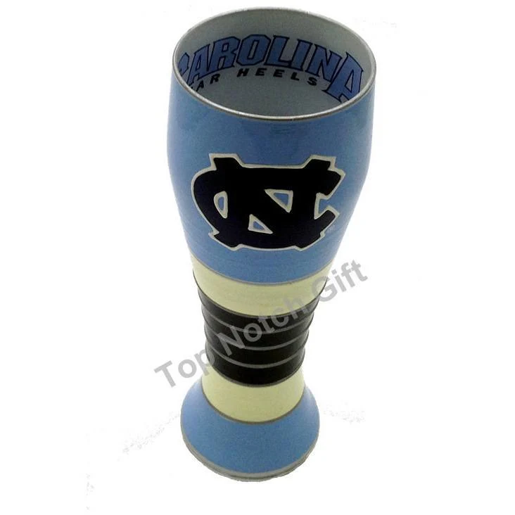 University of North Carolina Artisan Hand Painted Pilsner Glass
