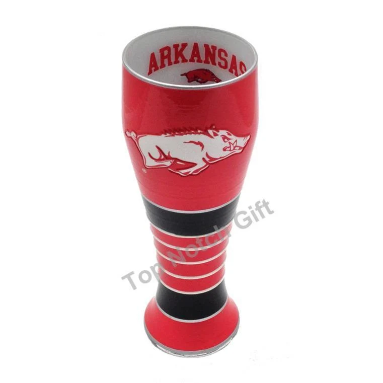 University of Arkansas Artisan Hand Painted Pilsner Glass