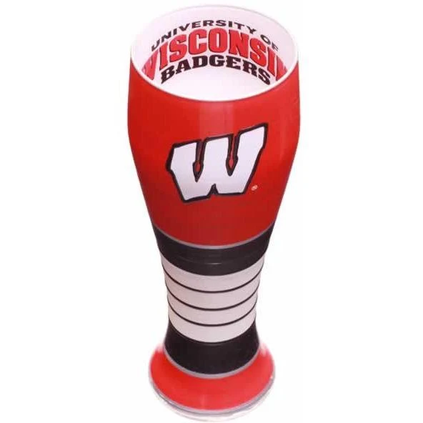 Wisconsin Badgers Artisan Hand Painted Pilsner Glass