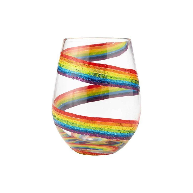 Rainbow Stemless Wine Glass by Lolita®