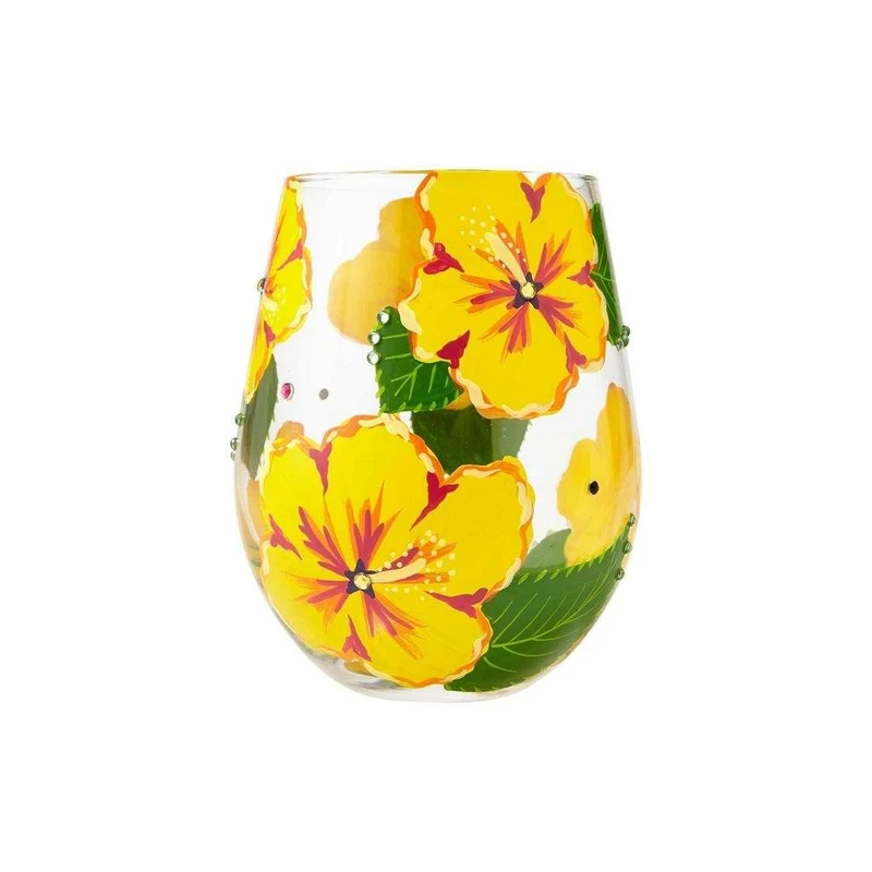 Hibiscus Stemless Wine Glass by Lolita®