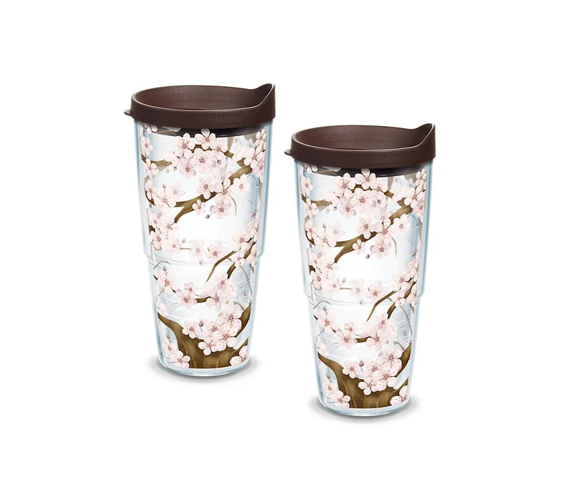 Cherry Blossom 24 oz. Tervis Tumbler with Lid - (Set of 2)